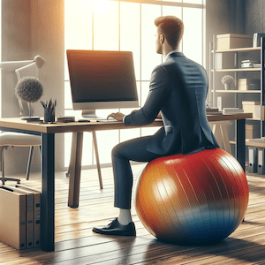 Office ball chair can be used at any desk