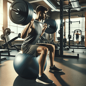 "Image Title: "exercise-ball-weightlifting-gym-stability" Caption: "