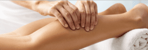 Massage therapist treating patient for lymphatic system issues