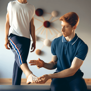 a physiotherapist treating Posterior Ankle Impingement in a dancer