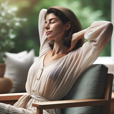 Patient benefits from neck pain treatment with physiotherapist showing neck stretches at home