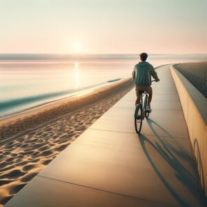 Morning Bike Ride by the Beach - Gentle Exercise for Stiff Joints