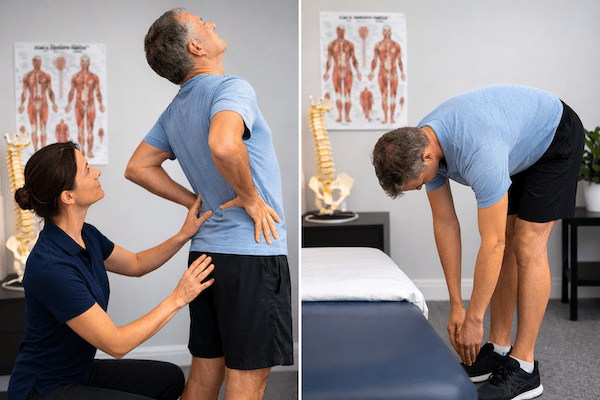 Spinal stenosis lumbar movement assessment by physiotherapist