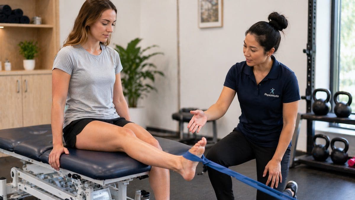 ankle eversion resistance band exercise improving ankle stability