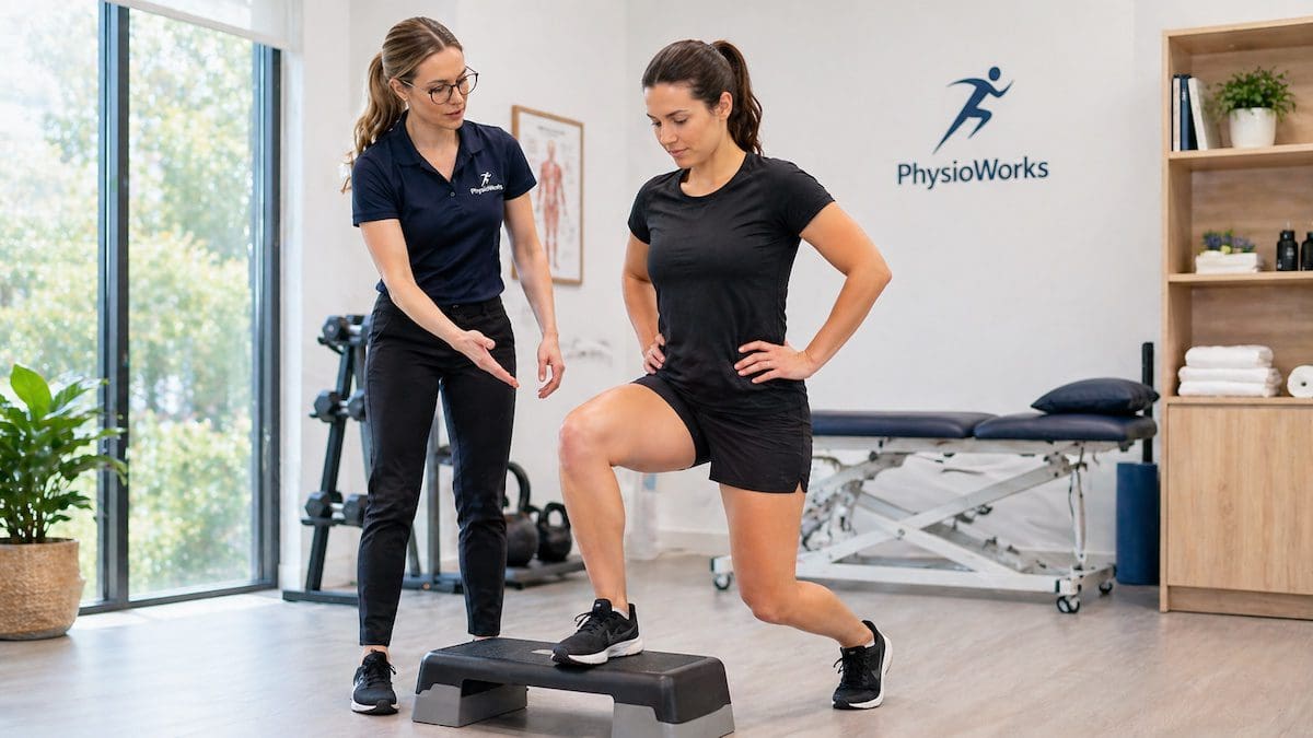 knee pain on stairs step-down control assessment