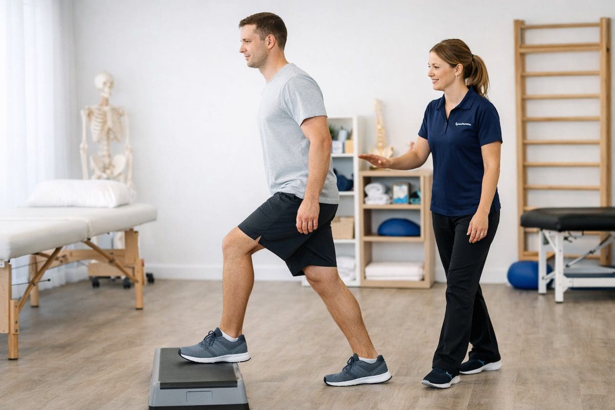 physioworks-guided-physiotherapy-brisbane-rehab physiotherapy Brisbane guided movement exercise with physiotherapist coaching technique