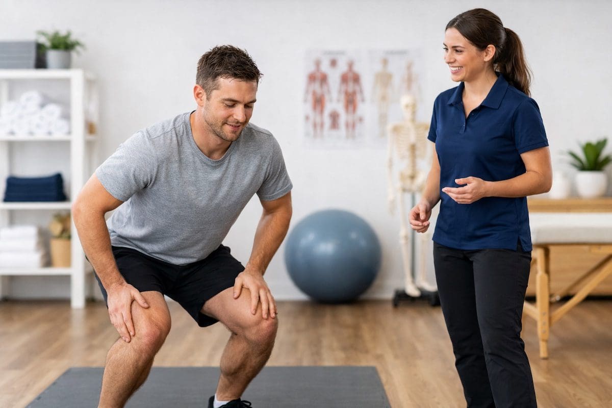 Post-exercise muscle soreness recovery exercise in a physiotherapy clinic