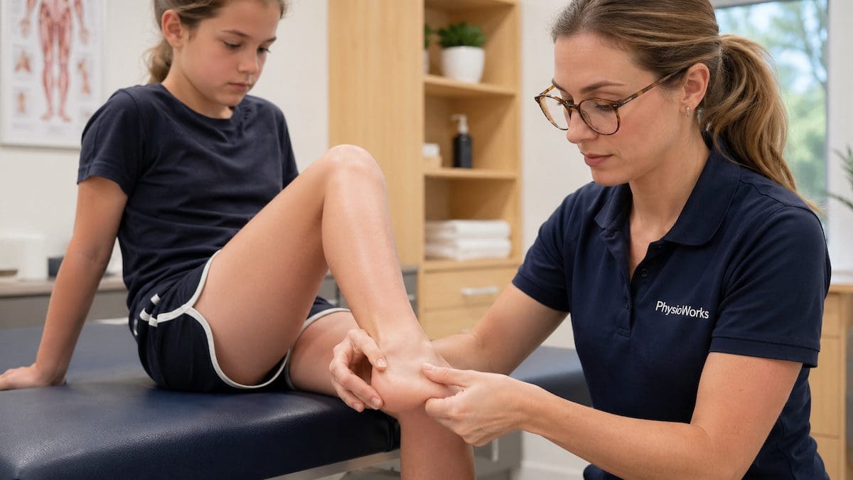 severs-disease-heel-squeeze-test-child child heel squeeze test for sever’s disease diagnosis