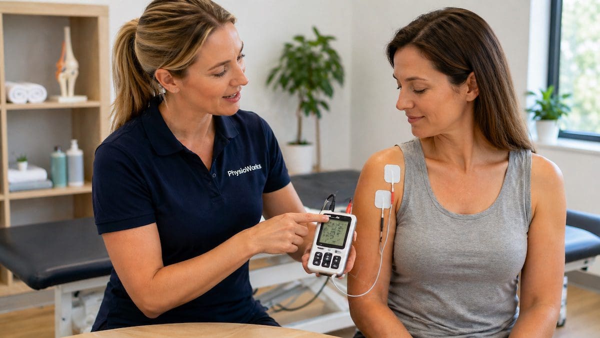 TENS machine benefits shoulder electrode pad placement for short-term pain relief
