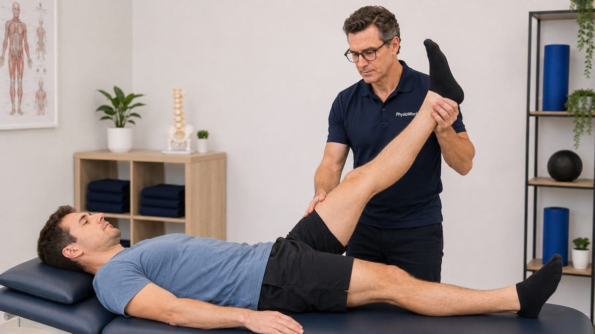 Bulging disc lumbar nerve tension screen assessing leg symptoms