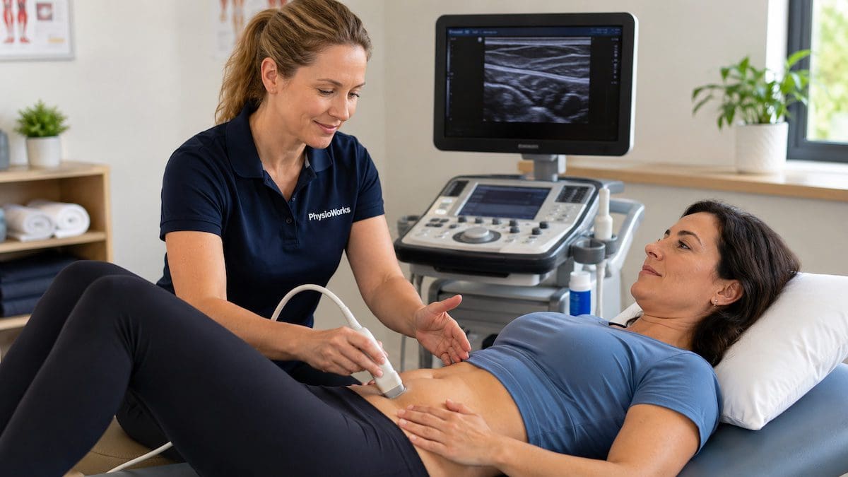 Real-time ultrasound feedback during deep abdominal muscle retraining
