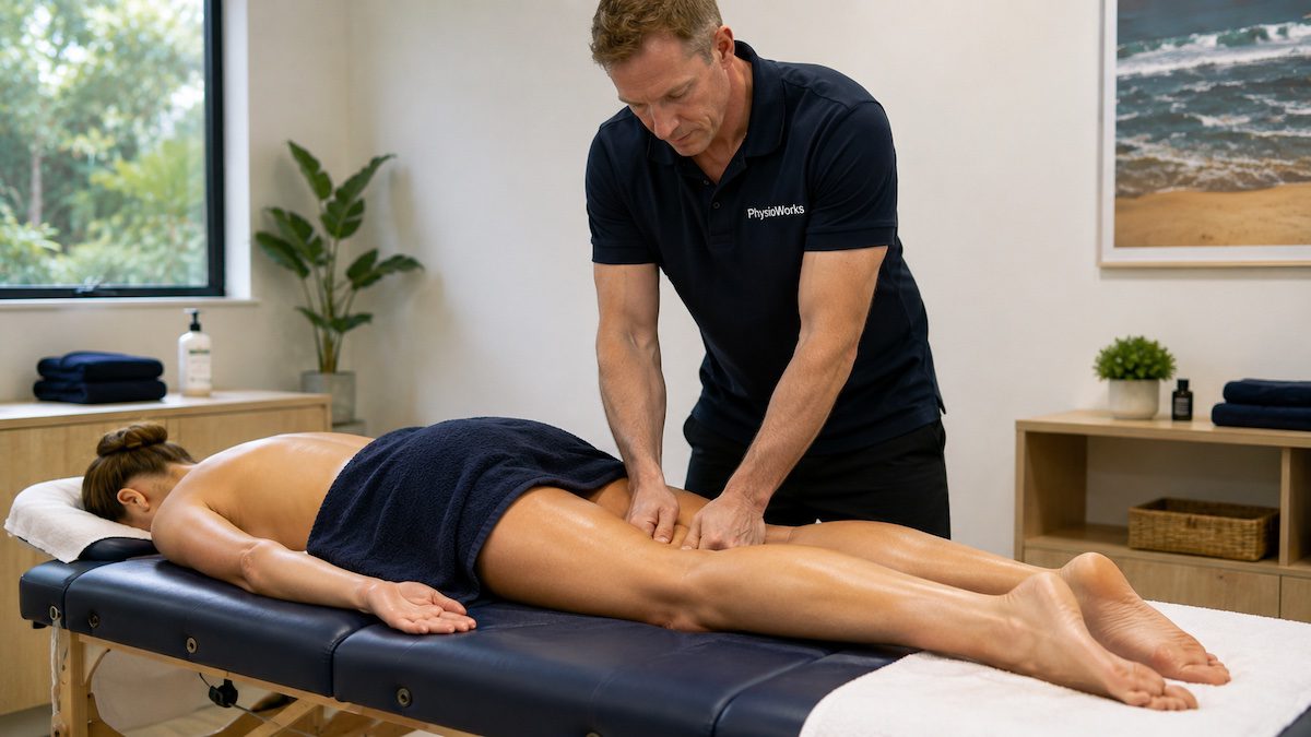 hamstring-trigger-point-release-massage-brisbane Hamstring trigger point release massage for posterior thigh muscle tension