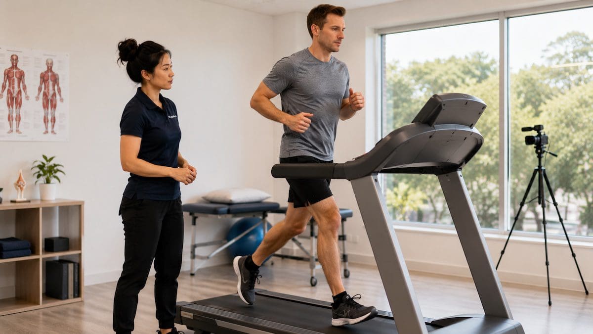 itb-syndrome-return-to-running-knee-control ITB syndrome treadmill running review checking lateral knee control