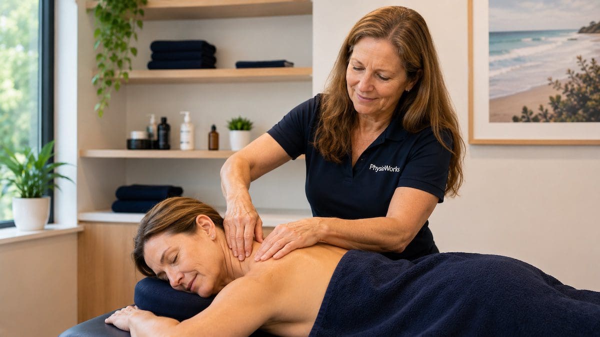 Relaxation massage treatment for neck and shoulder tension in Brisbane