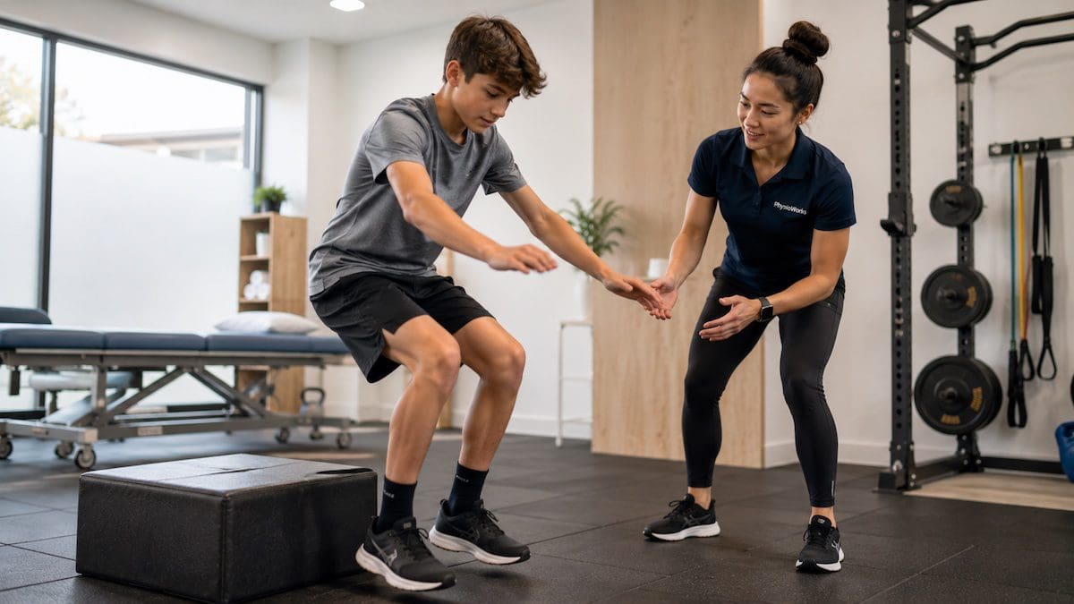 Controlled landing rehabilitation for Osgood-Schlatter Disease return to sport