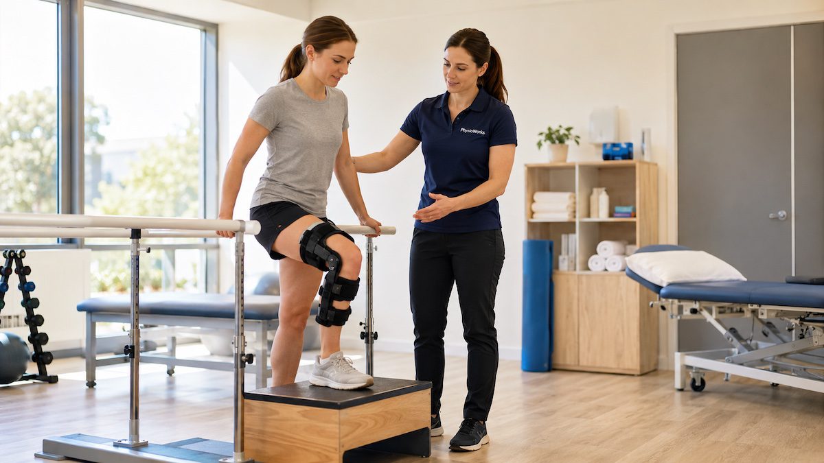 post-operative physiotherapy step-up strengthening exercise after lower limb surgery