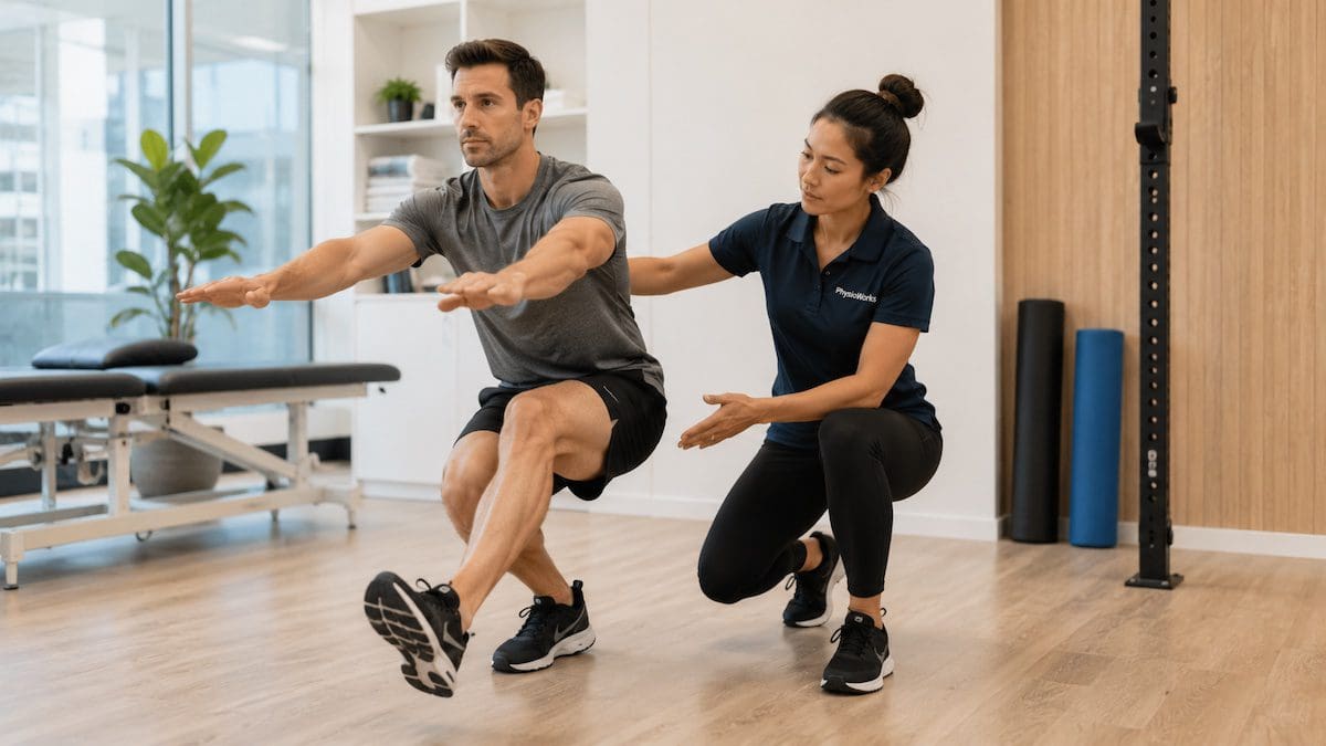 running assessment Brisbane single leg squat test for injury risk screening