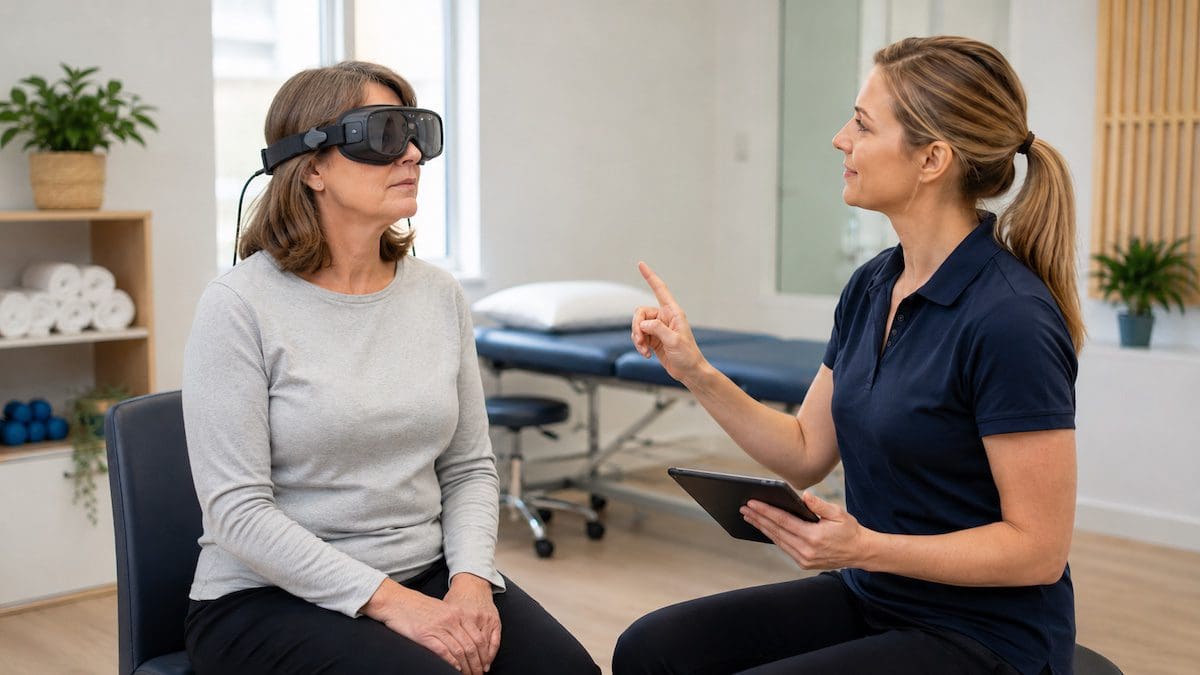 Vestibular Eye Movement Assessment Vestibular physiotherapy infrared goggle eye movement assessment for positional dizziness