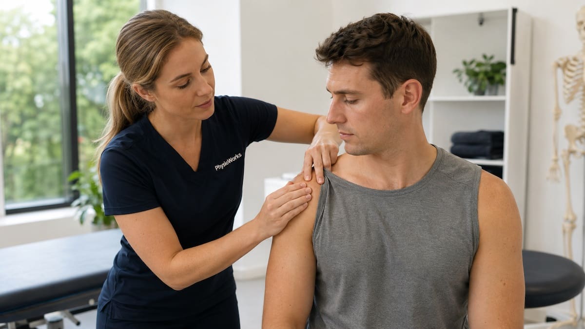AC joint pain physiotherapy assessing acromioclavicular joint after shoulder separation