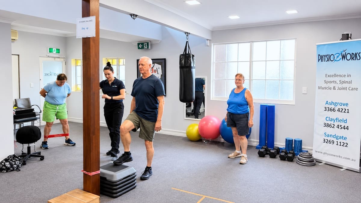 Balance Falls Prevention Class Brisbane supervised step-up and balance training