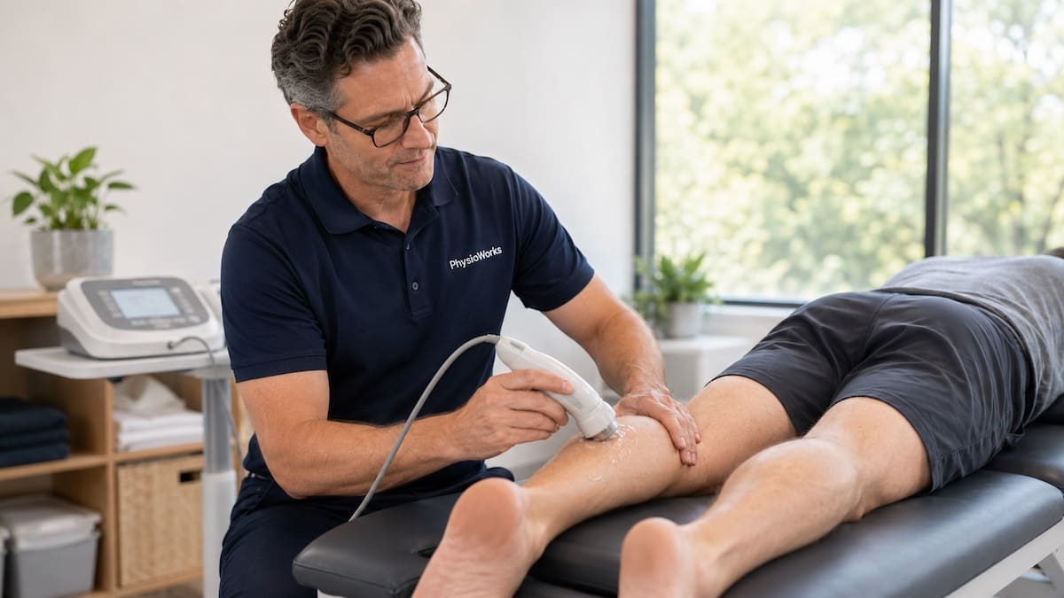calf-muscle-injury-therapeutic-ultrasound-physiotherapy Calf muscle injury therapeutic ultrasound physiotherapy treatment to gastrocnemius