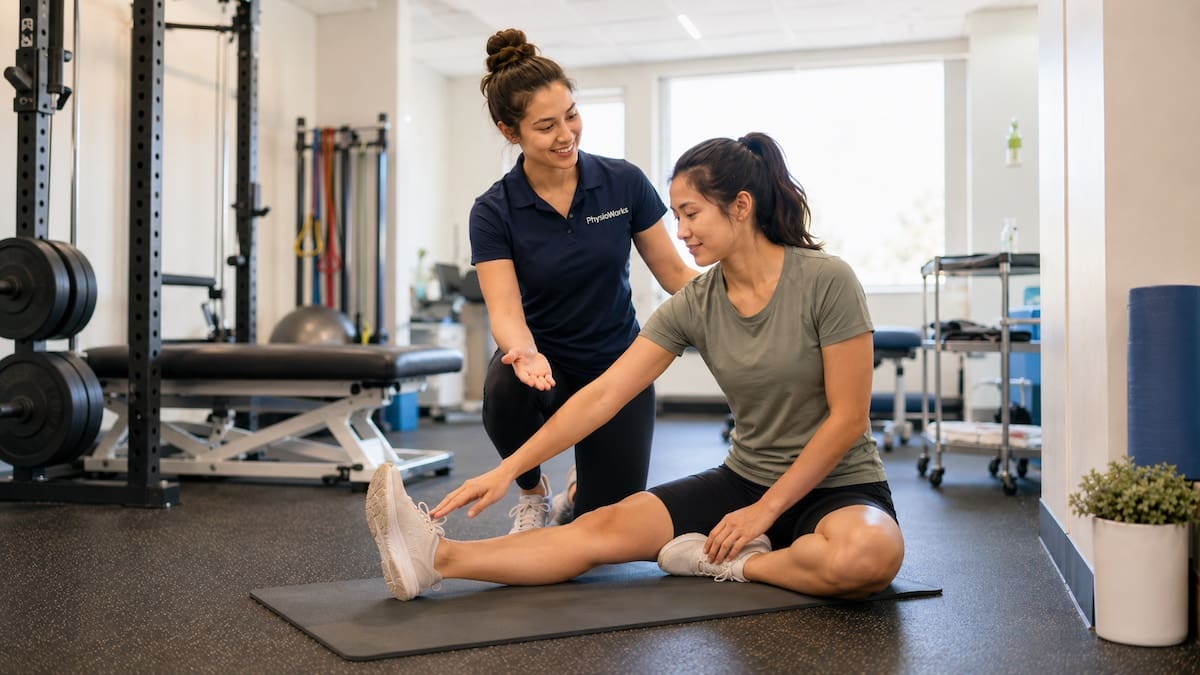 Cool down after exercise with hamstring and calf stretching guidance