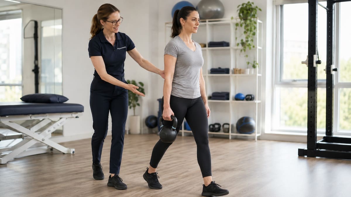 core-stability-lumbar-spine-farmer-carry-progression Core stability farmer carry exercise for lumbar spine and trunk control