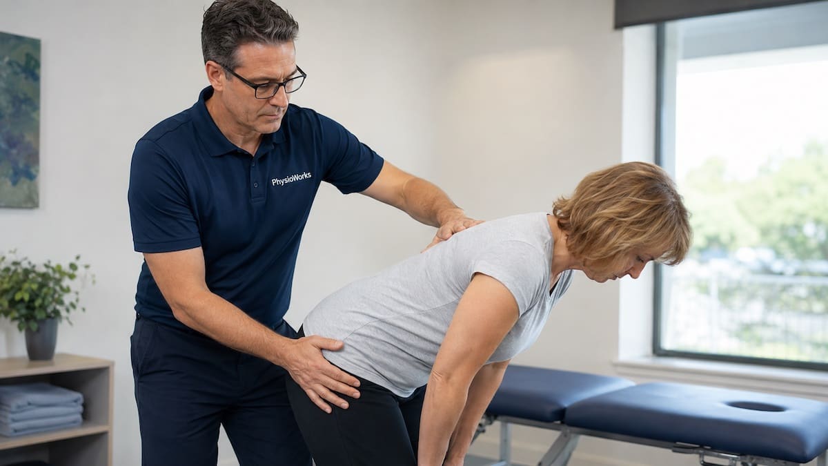 Degenerative disc disease physiotherapy lumbar flexion assessment in clinic