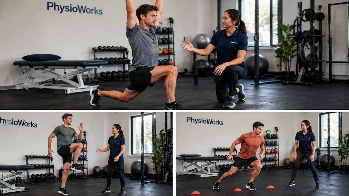 Dynamic warm-up exercises with physiotherapy coaching before exercise