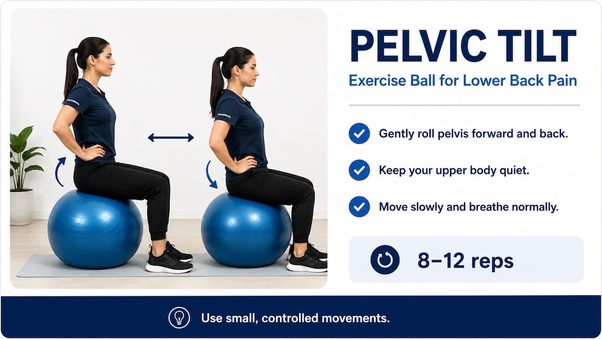 exercise ball for lower back pain pelvic tilt exercise