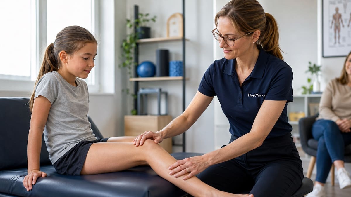 growing-pains-children-calf-knee-assessment Growing pains in children calf and knee assessment by physiotherapist