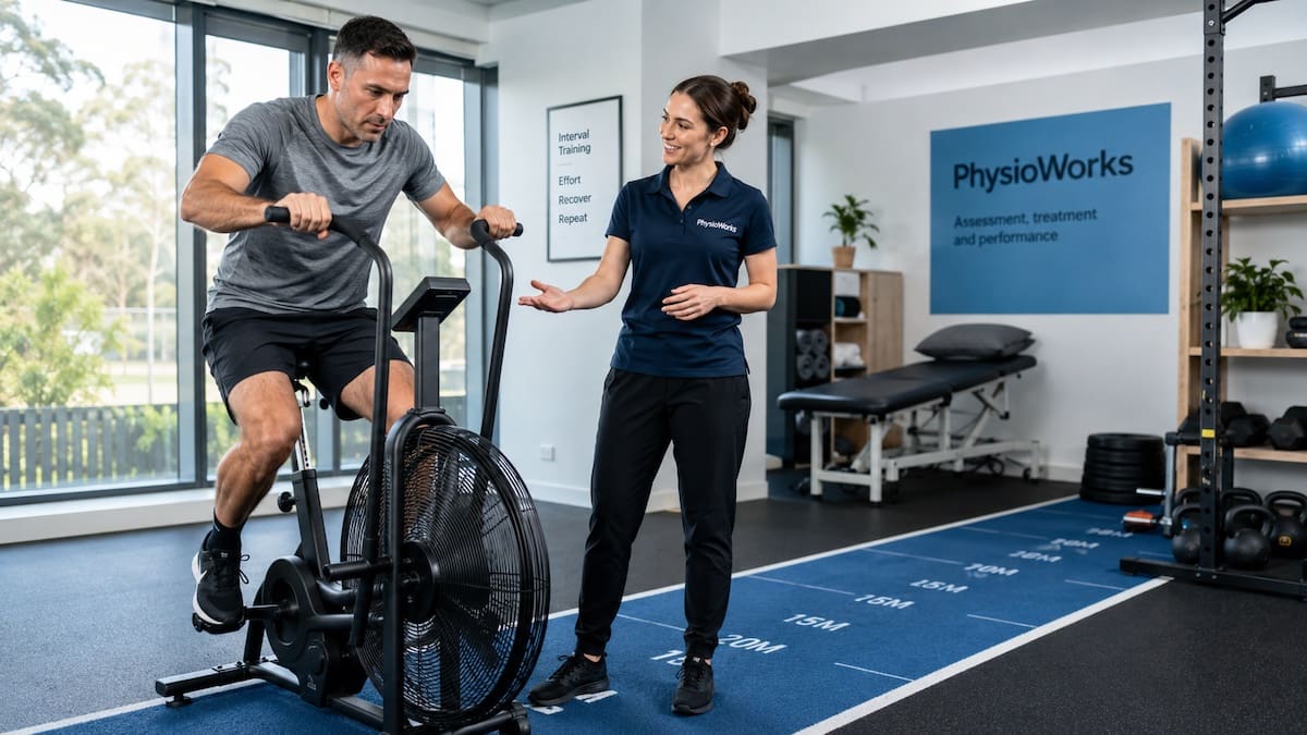 High-Intensity Interval Training HIIT supervised cardio interval exercise session