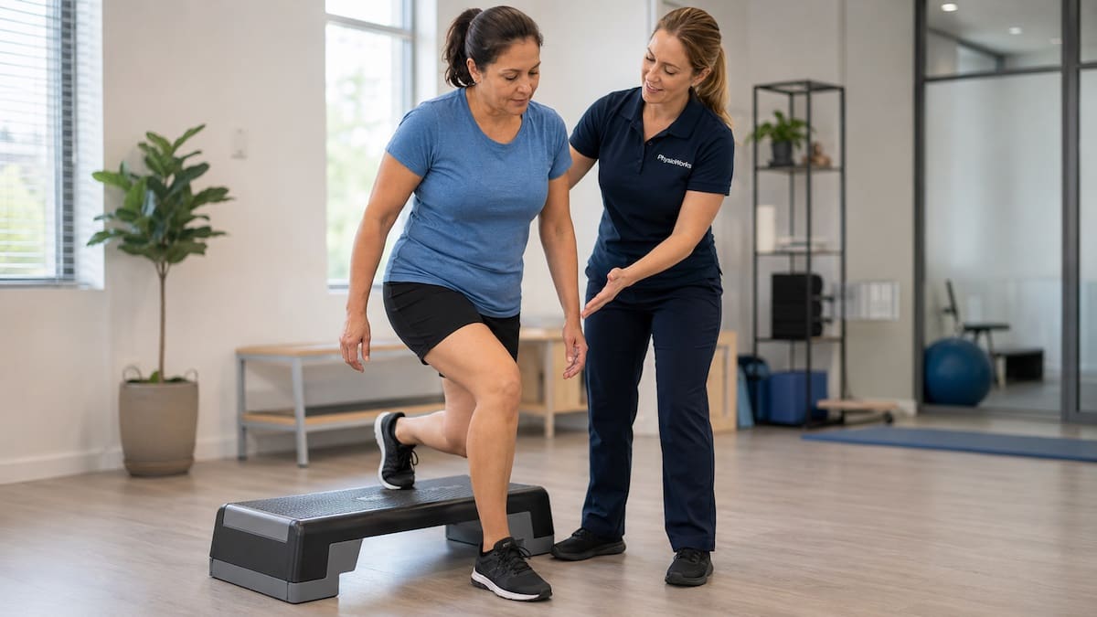 Knee pain FAQs kneecap control during step down screening