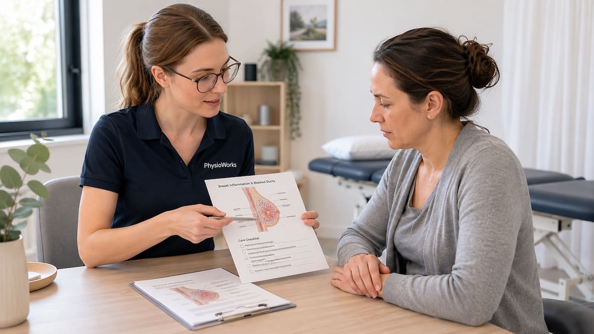 Mastitis physiotherapy breast inflammation care plan discussion with women’s health physiotherapist
