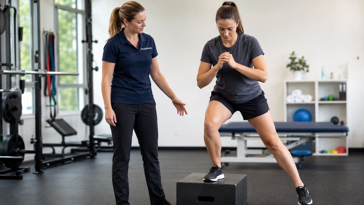 mcl-tear-lateral-step-down-return-to-sport MCL tear rehab with lateral step-down testing for medial knee control
