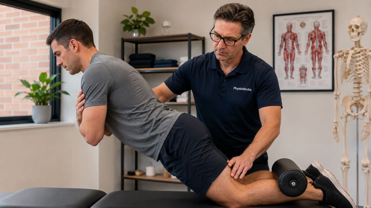 Muscle injury diagnosis followed by posterior thigh hamstring loading exercise