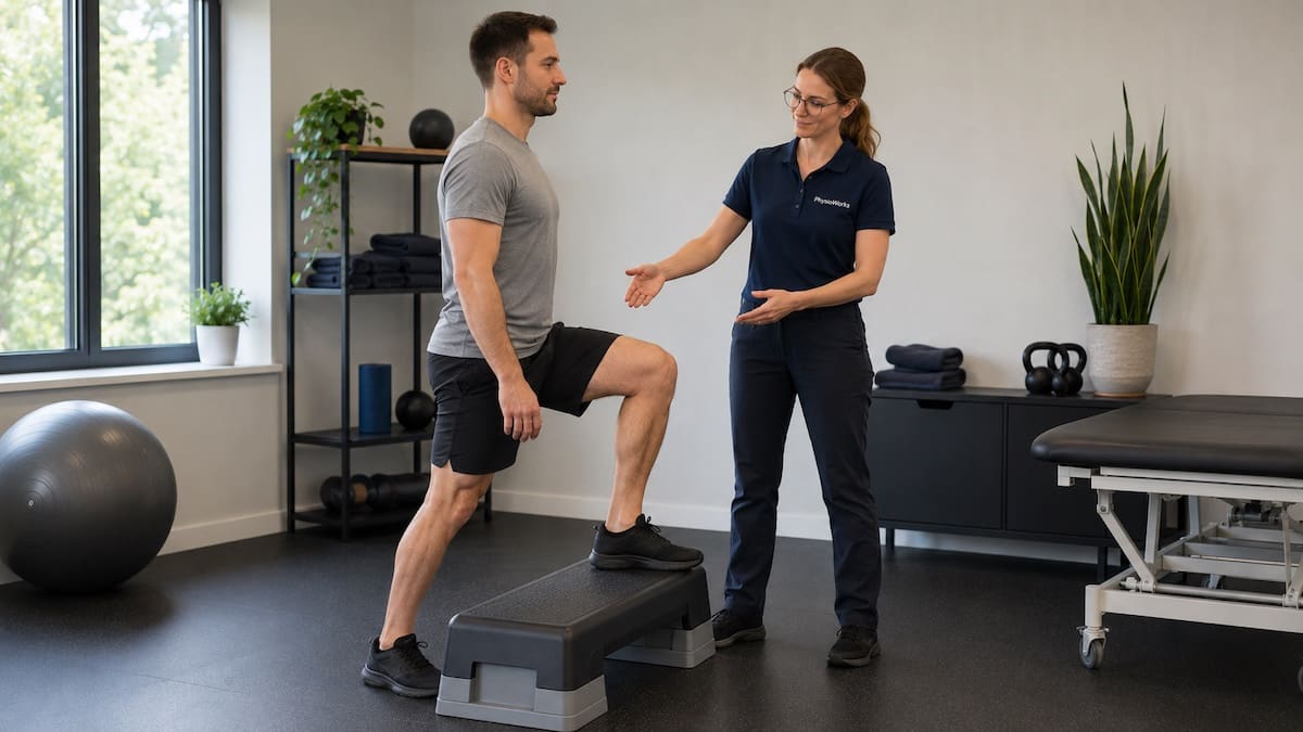 muscle pain step-up strengthening for safe return to activity