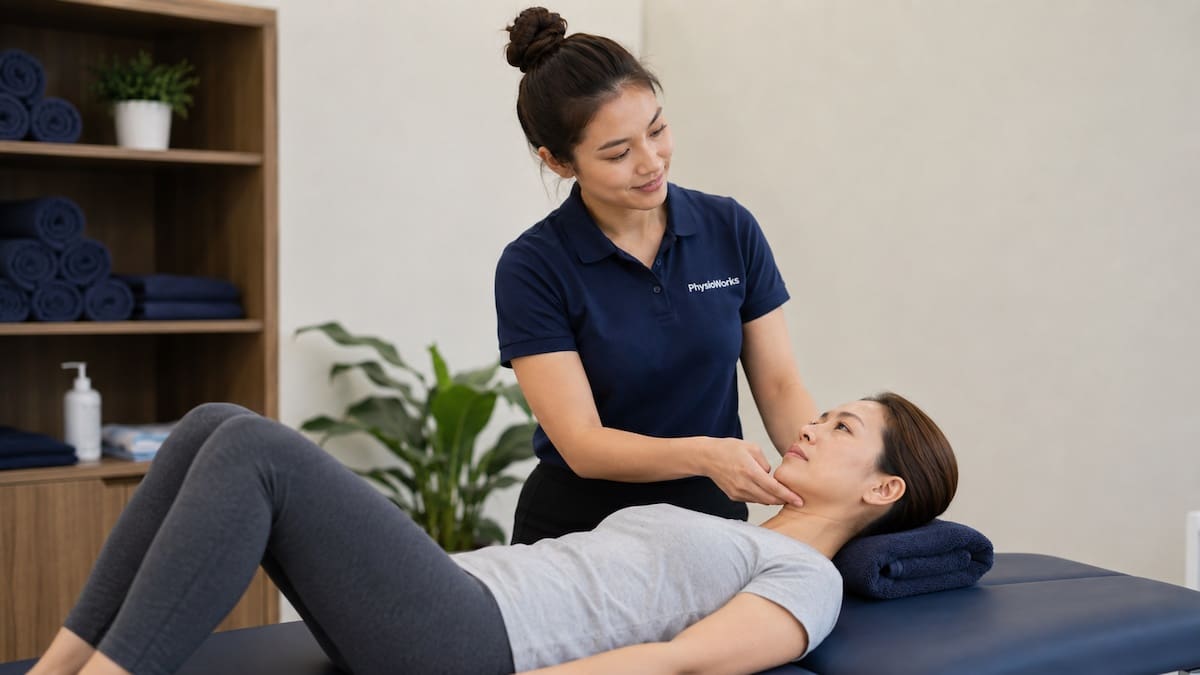 Neck sprain physiotherapy exercise retraining deep neck flexor control