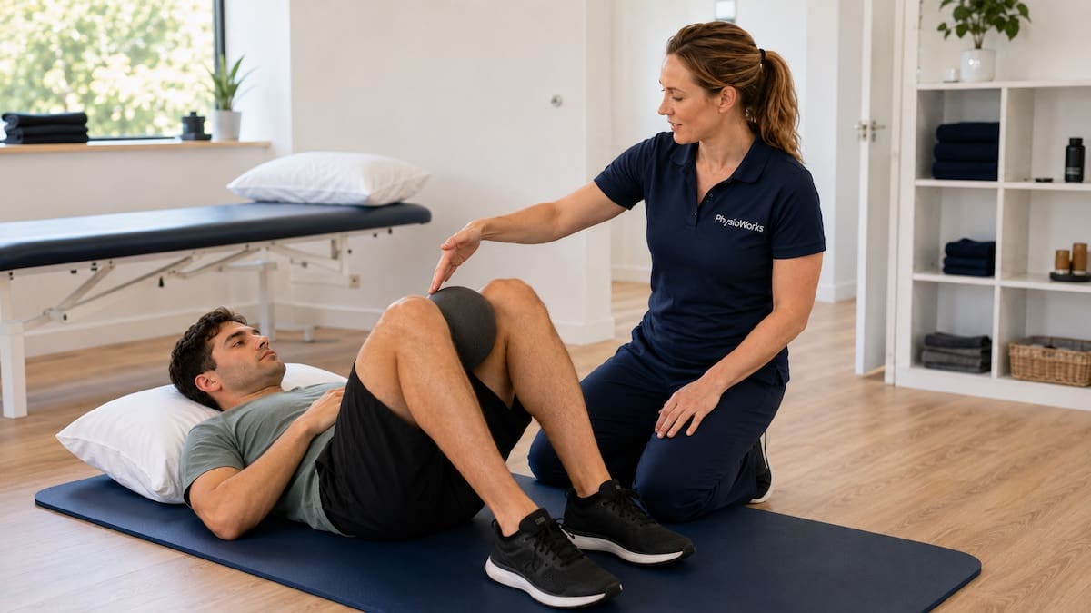 Osteitis pubis rehab with supervised adductor isometric exercise
