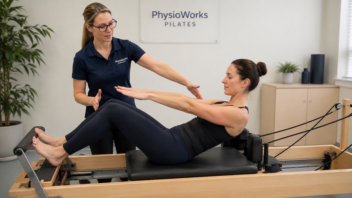Pilates and core stability coaching during reformer exercise