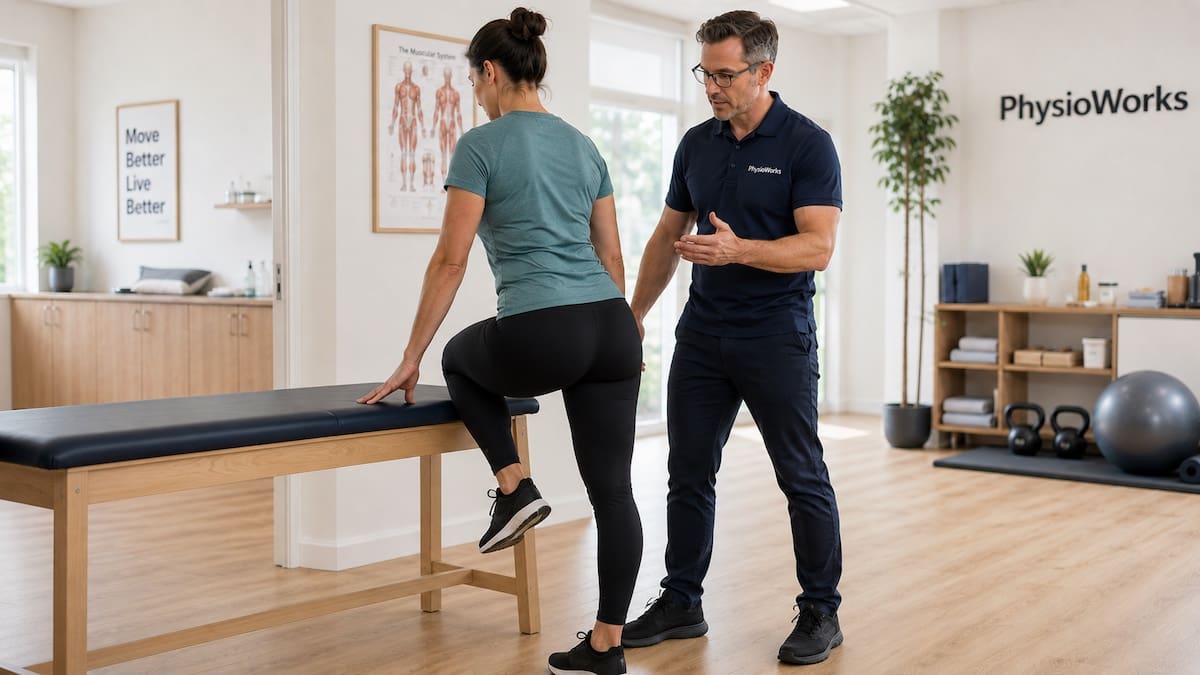 Sacroiliac joint pain single-leg pelvic load test with physiotherapist