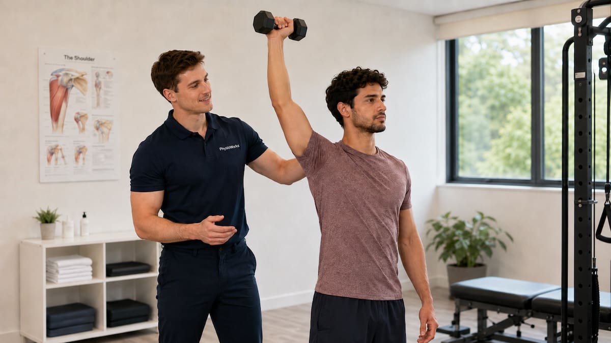 shoulder-labrum-injury-overhead-reach-confidence Shoulder labrum injury overhead reach test showing improved glenohumeral control