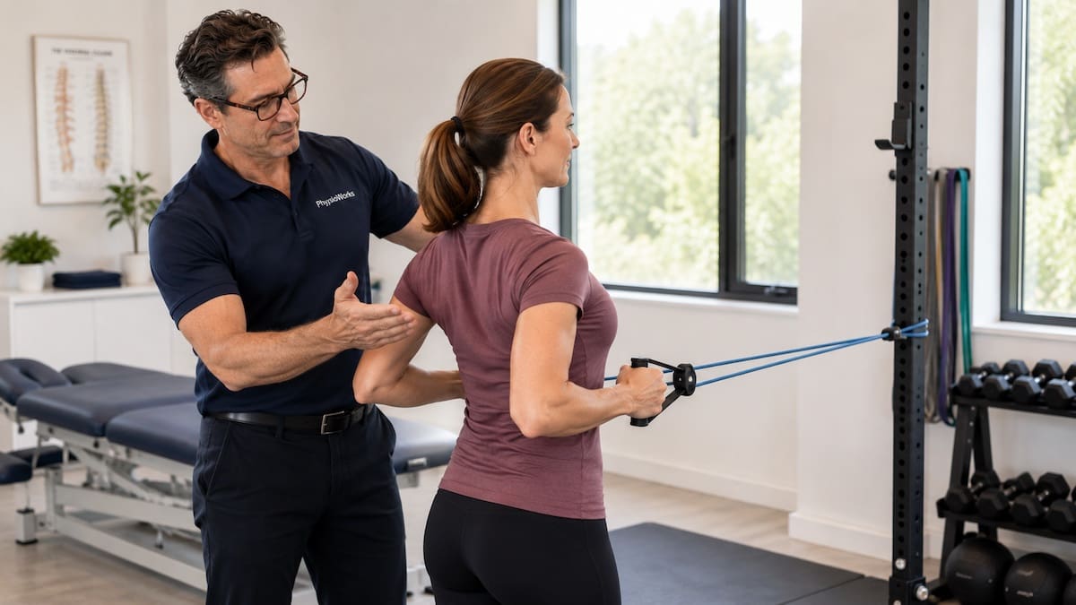 t4-syndrome-upper-thoracic-band-row-rehab T4 syndrome upper thoracic spine band row rehabilitation