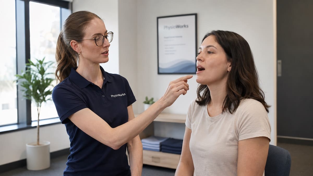 tmj-treatment-jaw-control-exercise TMJ treatment jaw control exercise with neck posture guidance