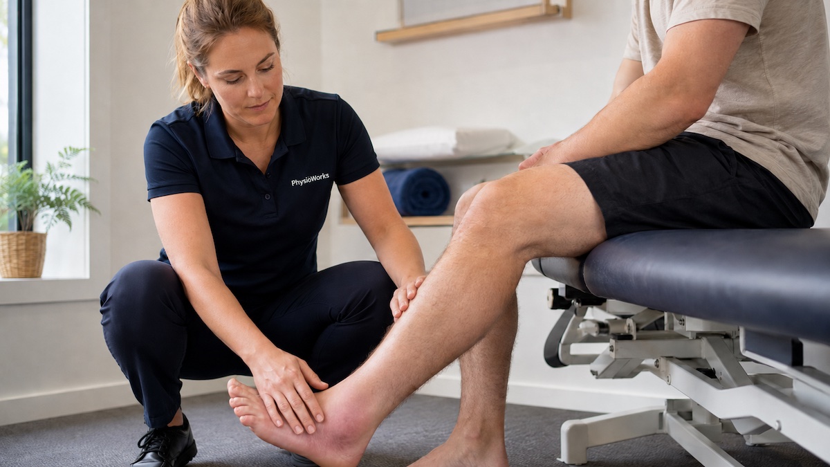 acute-soft-tissue-injury-physiotherapy-ankle-assessment Acute soft tissue injury physiotherapy assessing ankle swelling and early movement