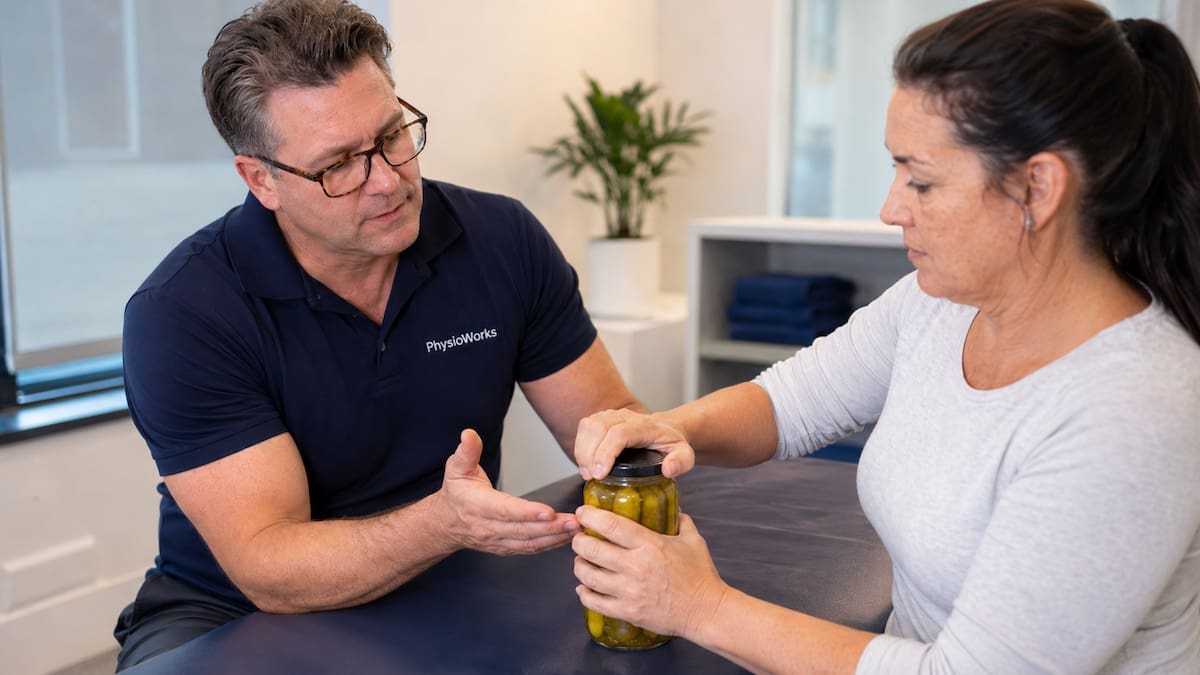 Carpal tunnel syndrome grip function practising jar opening task