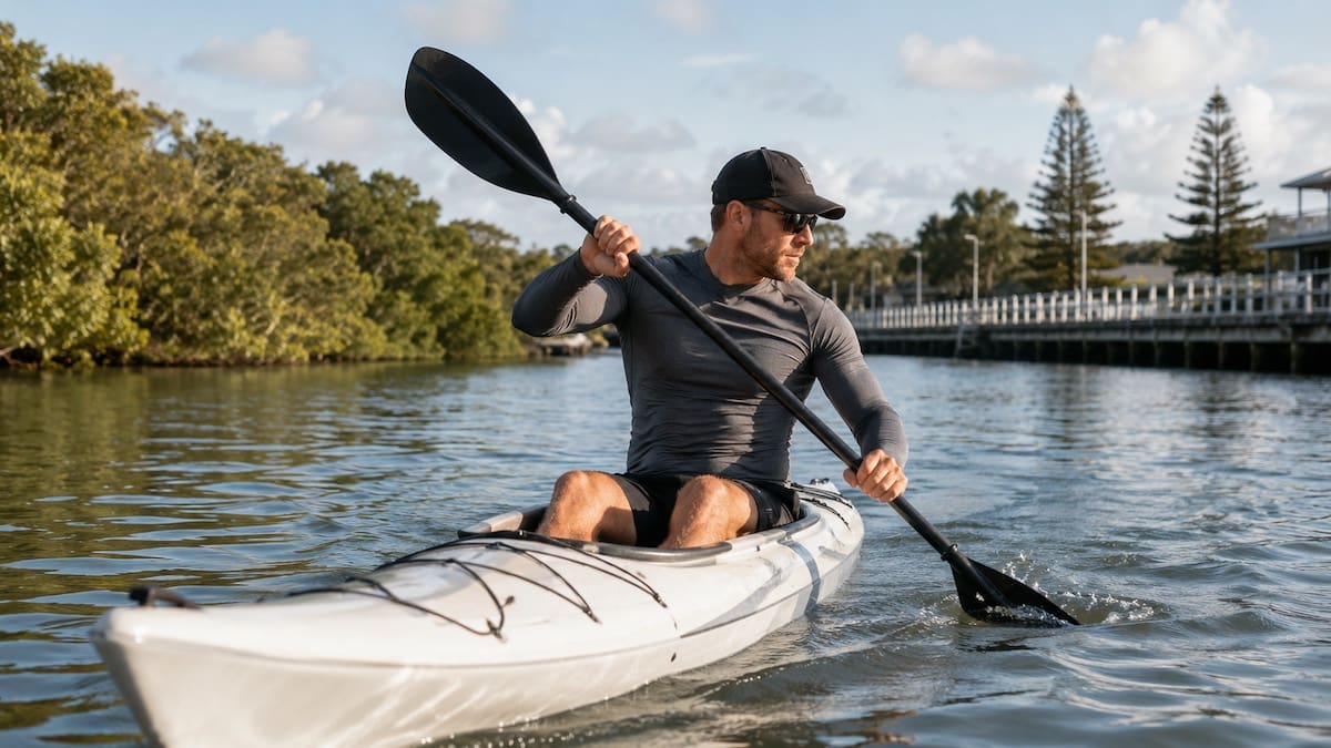 Kayaker performing a forward stroke