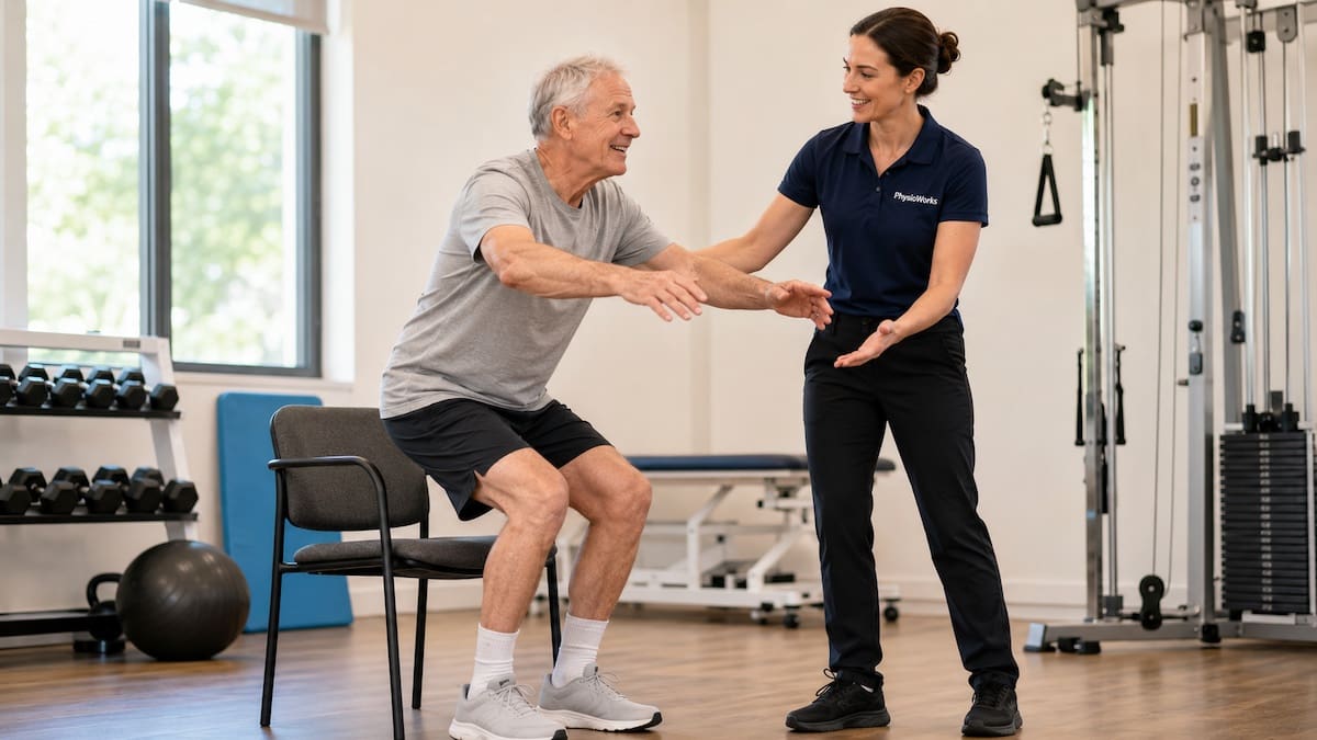 Healthy ageing exercise over 80 sit-to-stand strength practice
