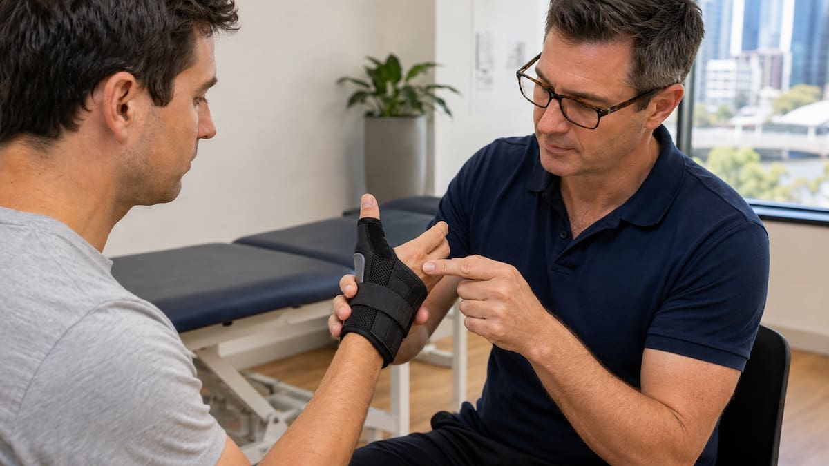 Sprained thumb brace supporting the MCP joint during recovery