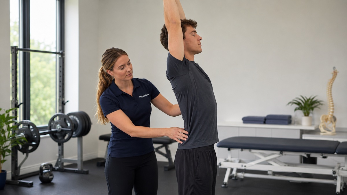 Swimmer practising streamline posture and trunk control for lower back pain
